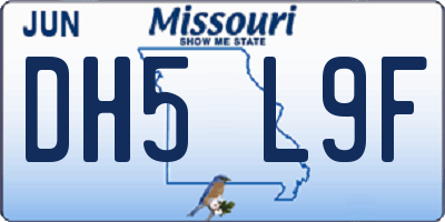 MO license plate DH5L9F