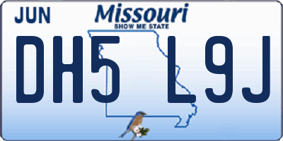 MO license plate DH5L9J
