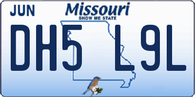 MO license plate DH5L9L
