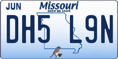 MO license plate DH5L9N