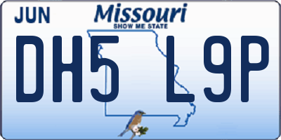 MO license plate DH5L9P