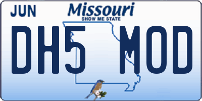 MO license plate DH5M0D