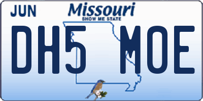 MO license plate DH5M0E