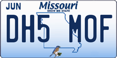 MO license plate DH5M0F