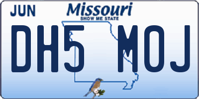 MO license plate DH5M0J