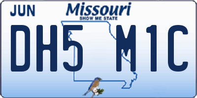 MO license plate DH5M1C