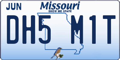 MO license plate DH5M1T
