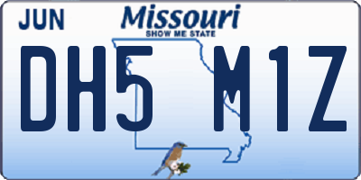 MO license plate DH5M1Z