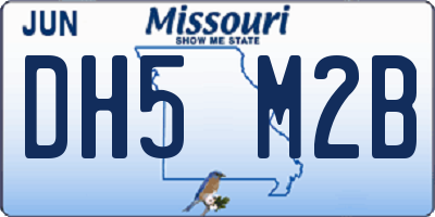 MO license plate DH5M2B