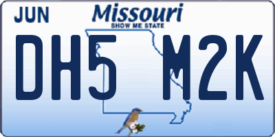 MO license plate DH5M2K
