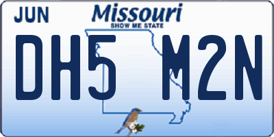MO license plate DH5M2N