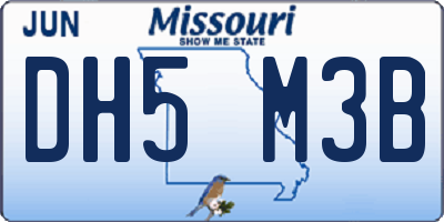 MO license plate DH5M3B