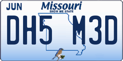 MO license plate DH5M3D