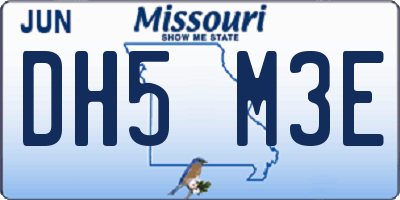 MO license plate DH5M3E