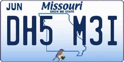 MO license plate DH5M3I