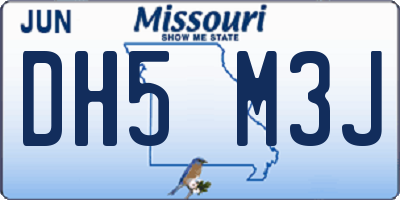 MO license plate DH5M3J