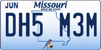 MO license plate DH5M3M