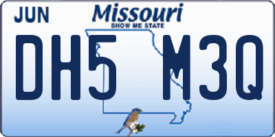 MO license plate DH5M3Q