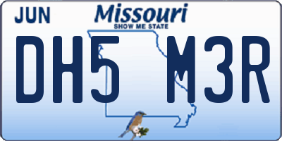 MO license plate DH5M3R