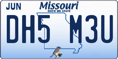 MO license plate DH5M3U