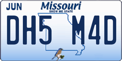 MO license plate DH5M4D