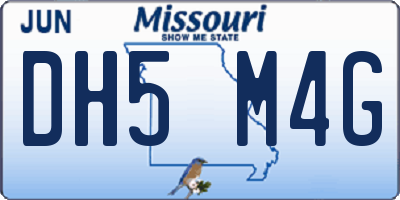 MO license plate DH5M4G