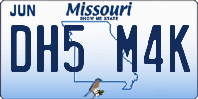 MO license plate DH5M4K