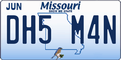 MO license plate DH5M4N
