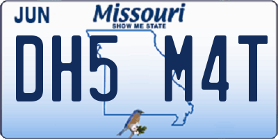 MO license plate DH5M4T