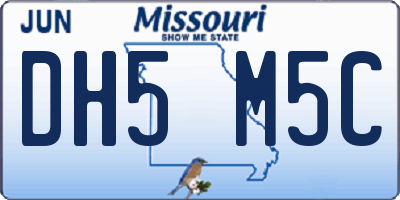 MO license plate DH5M5C