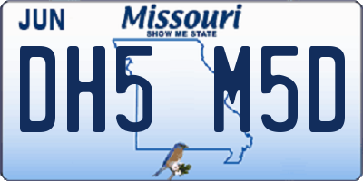 MO license plate DH5M5D