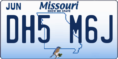 MO license plate DH5M6J