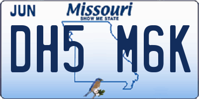 MO license plate DH5M6K