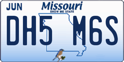 MO license plate DH5M6S