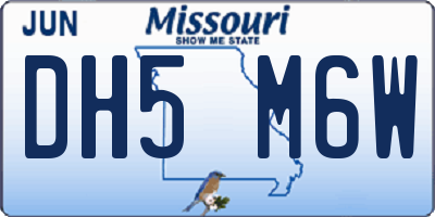 MO license plate DH5M6W