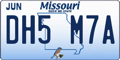 MO license plate DH5M7A