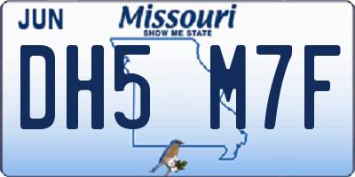 MO license plate DH5M7F