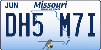 MO license plate DH5M7I