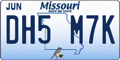 MO license plate DH5M7K