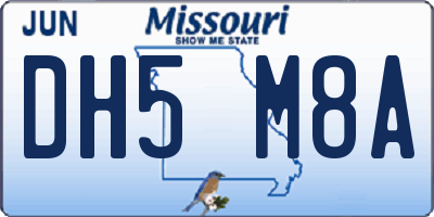 MO license plate DH5M8A