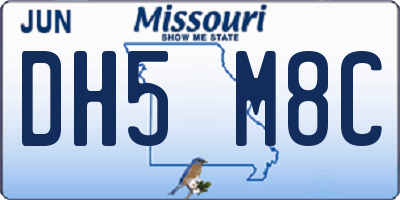 MO license plate DH5M8C