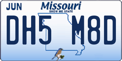 MO license plate DH5M8D