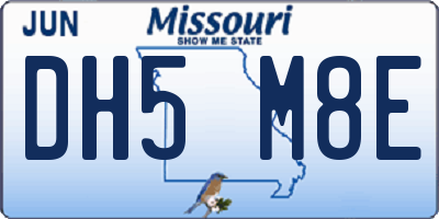 MO license plate DH5M8E