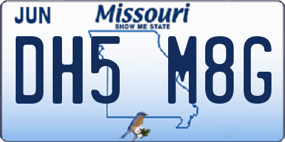 MO license plate DH5M8G