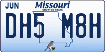 MO license plate DH5M8H