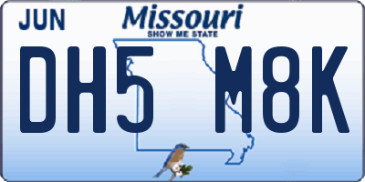 MO license plate DH5M8K
