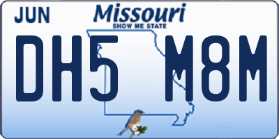 MO license plate DH5M8M