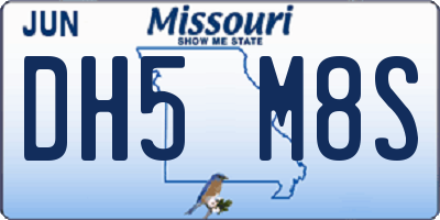 MO license plate DH5M8S