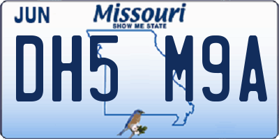 MO license plate DH5M9A
