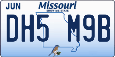 MO license plate DH5M9B